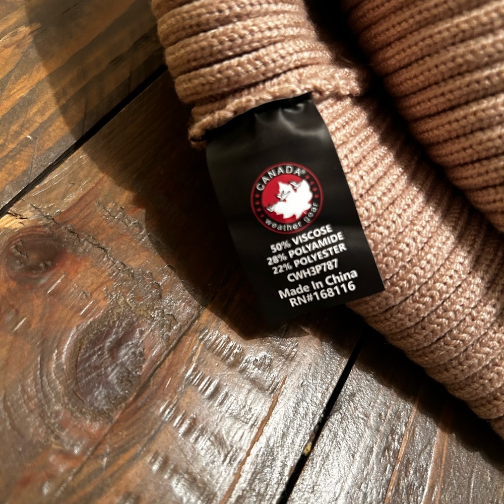 Beige Ribbed Knit Beanie - Picture 3 of 3